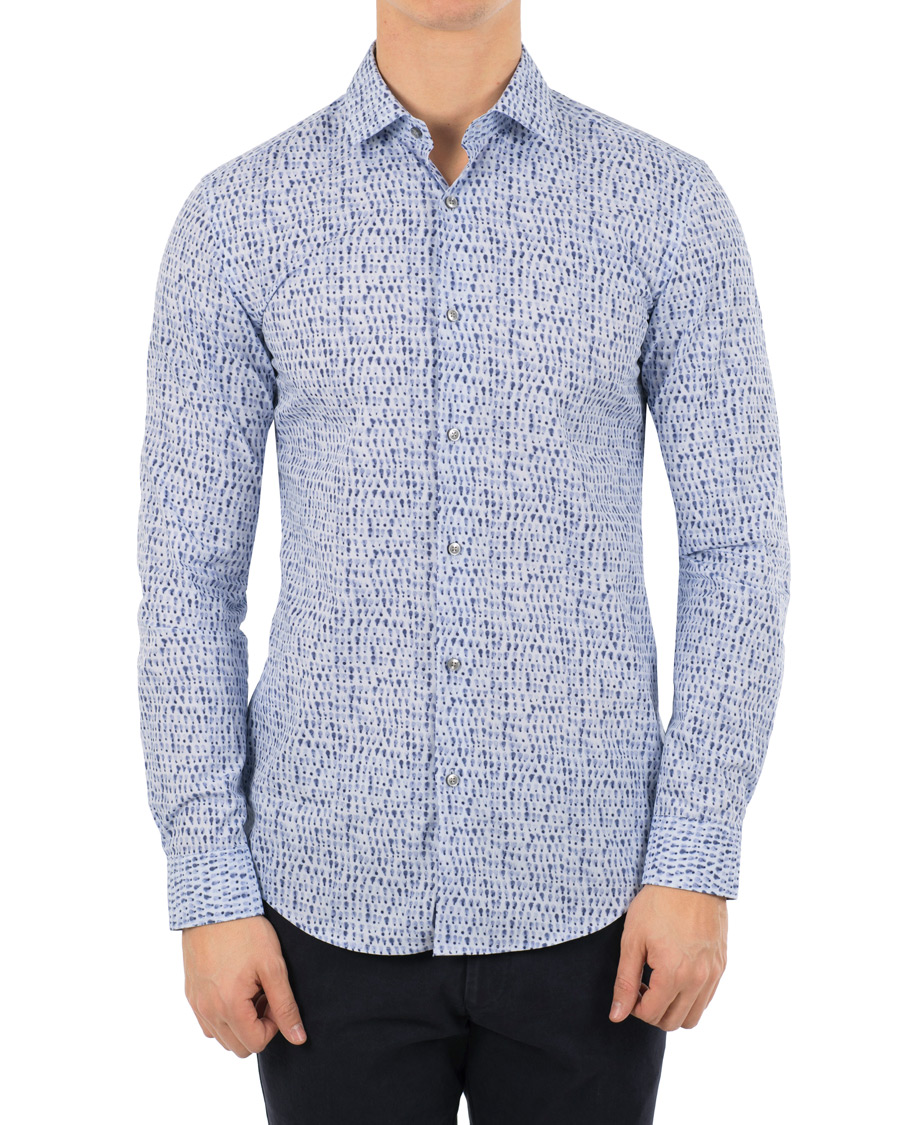 Herre | Skjorter | BOSS BLACK | BOSS Ismo Slim Fit Waterprint Shirt Blue