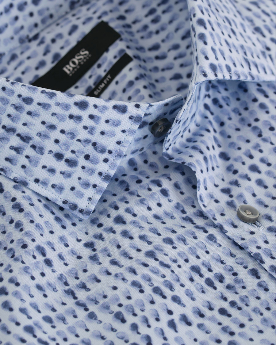 Herre | Skjorter | BOSS BLACK | BOSS Ismo Slim Fit Waterprint Shirt Blue