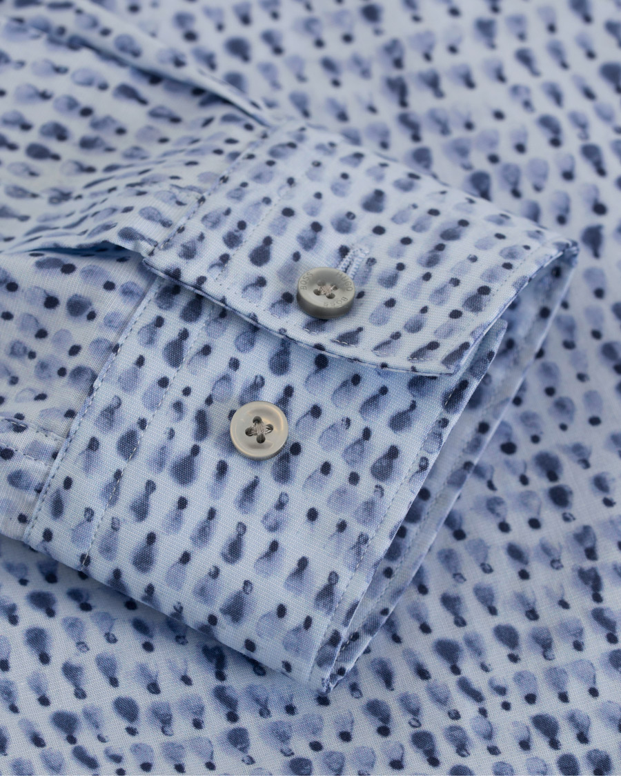Herre | Skjorter | BOSS BLACK | BOSS Ismo Slim Fit Waterprint Shirt Blue