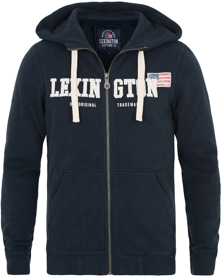 Herre | Trøjer | Lexington | Michael Full Zip Hoodie Deepest Blue