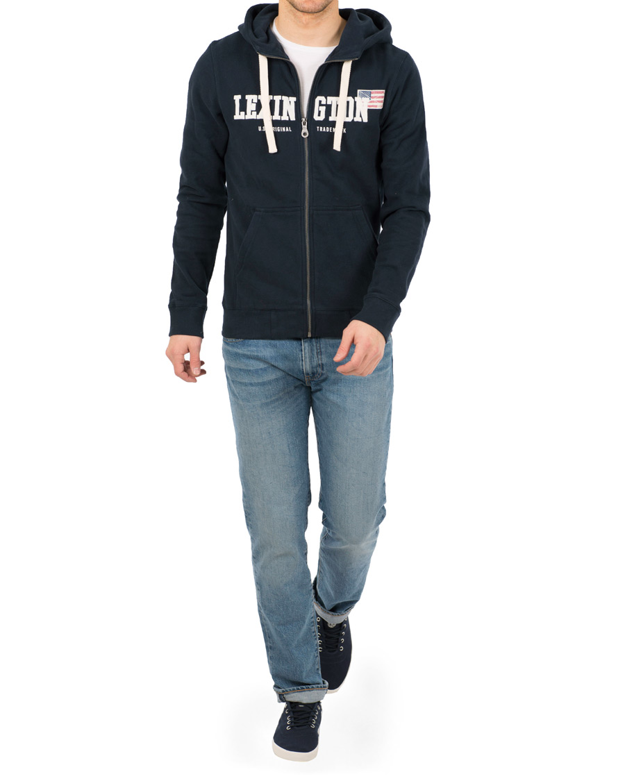 Herre | Trøjer | Lexington | Michael Full Zip Hoodie Deepest Blue