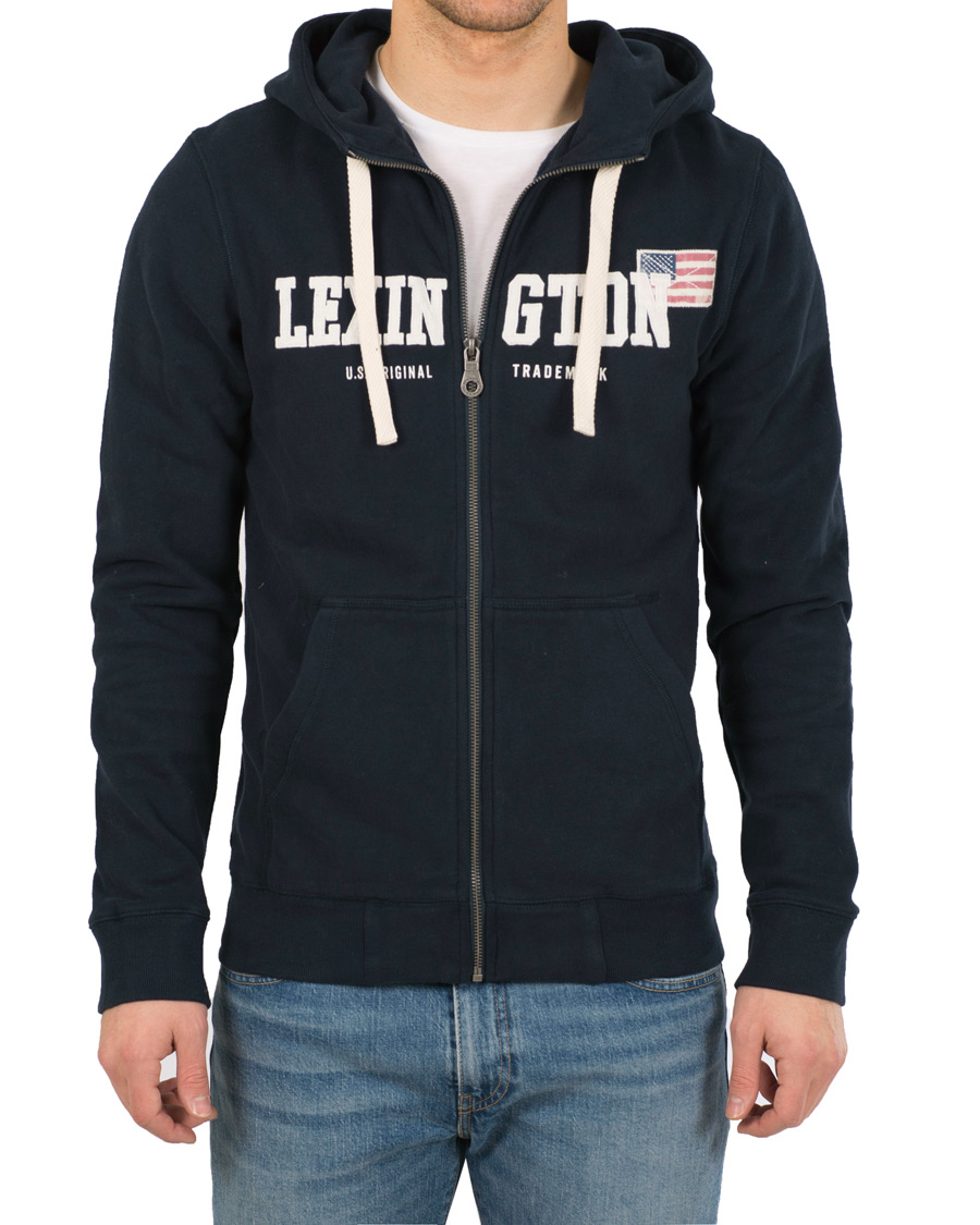 Herre | Trøjer | Lexington | Michael Full Zip Hoodie Deepest Blue