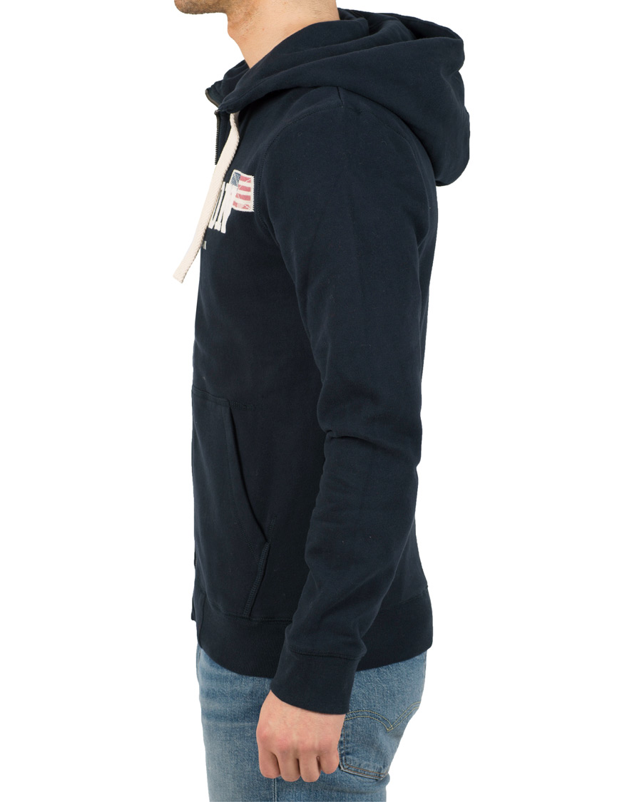 Herre | Trøjer | Lexington | Michael Full Zip Hoodie Deepest Blue