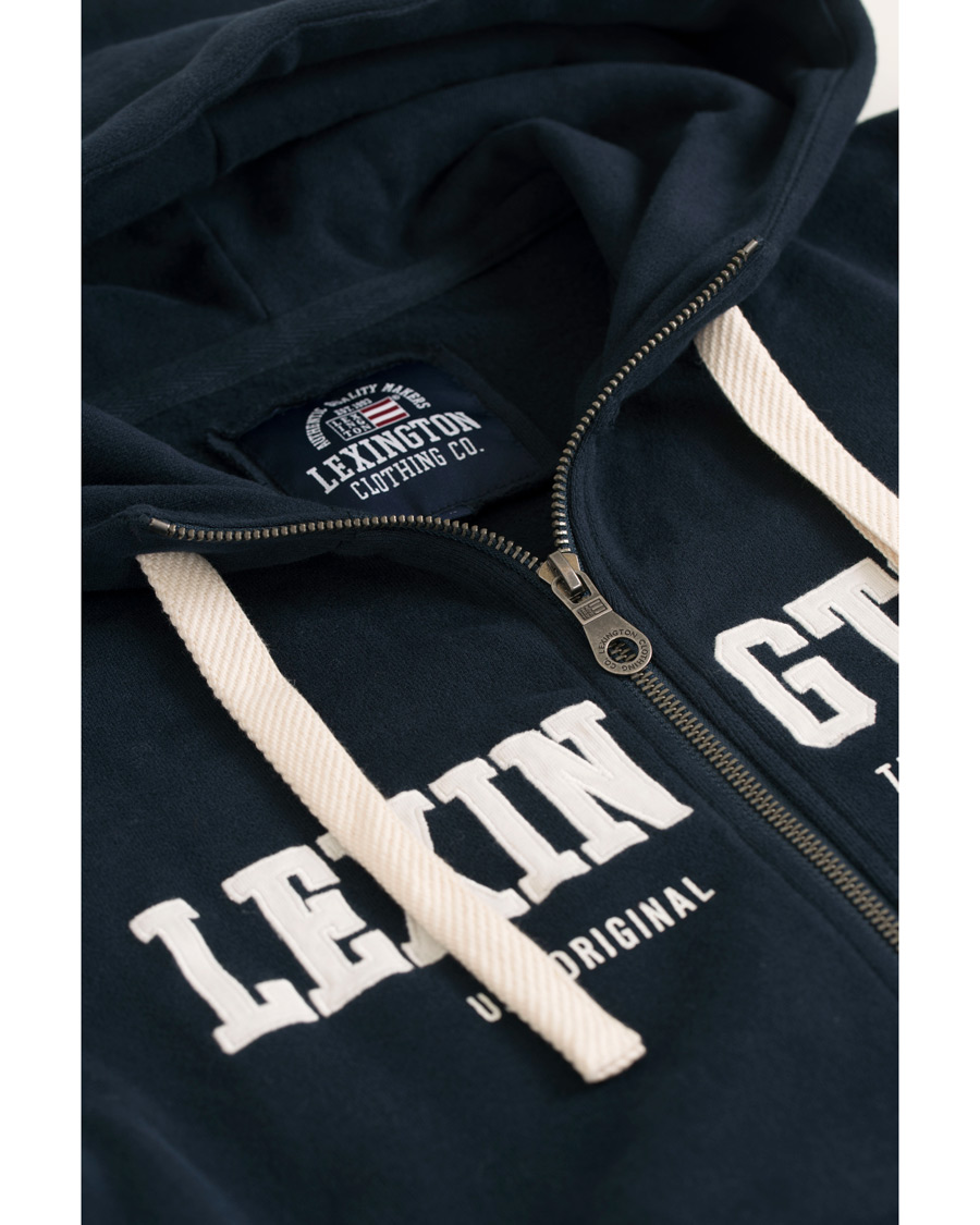 Herre | Trøjer | Lexington | Michael Full Zip Hoodie Deepest Blue