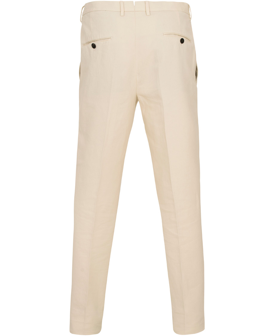Herre | Bukser | Incotex | Carrot Fit Single Pleated Trousers Off White