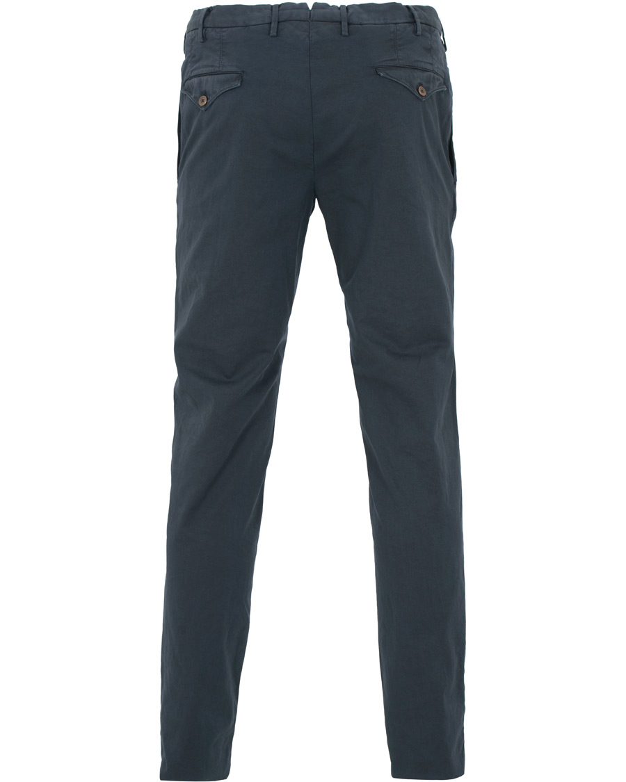 Herre | Bukser | Incotex | Slim Fit Single Pleated Trousers Navy