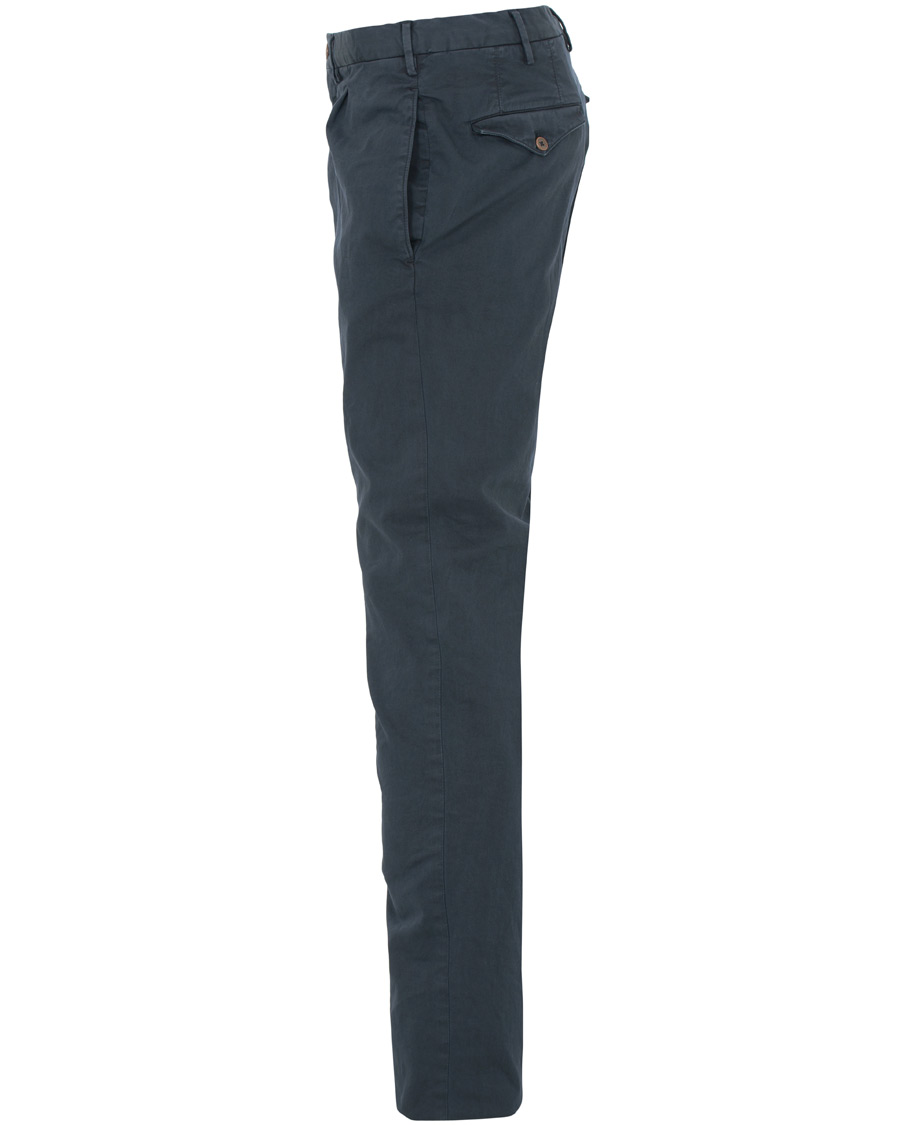 Herre | Bukser | Incotex | Slim Fit Single Pleated Trousers Navy
