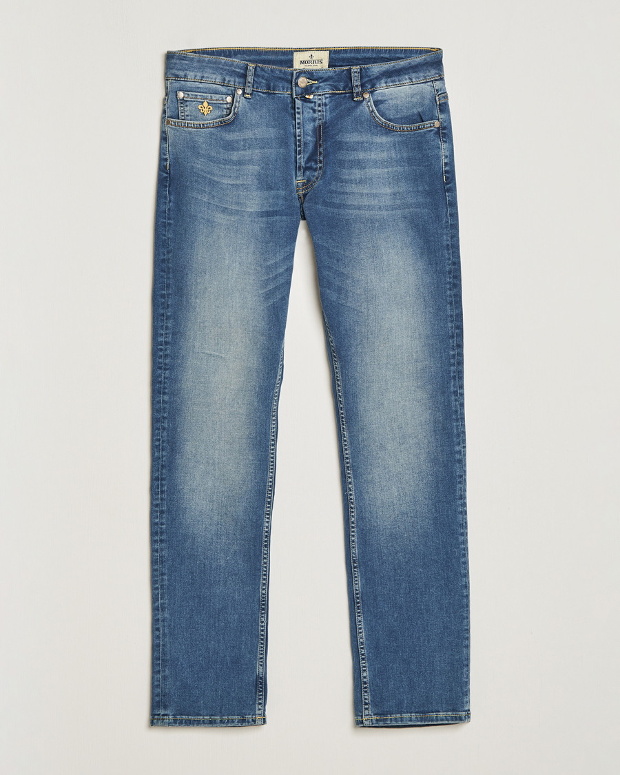 Herre | | Morris | Steve Satin Stretch Jeans Semi Dark Wash