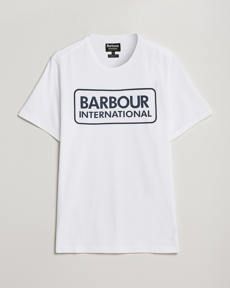 Herre | T-Shirts | Barbour International | Large Logo Crew Neck Tee White