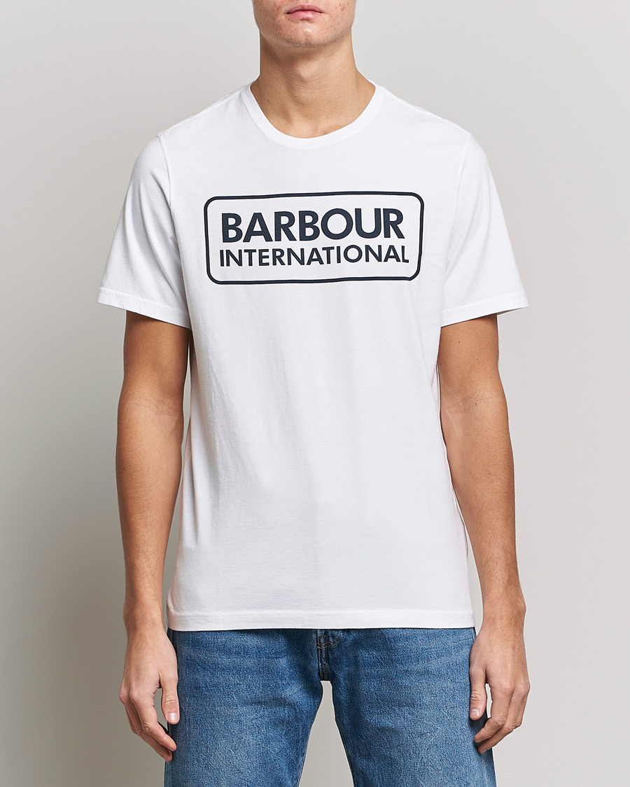 Herre | Kortærmede t-shirts | Barbour International | Large Logo Crew Neck Tee White