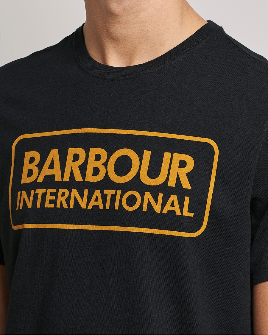 Herre | T-Shirts | Barbour International | Large Logo Crew Neck Tee Black