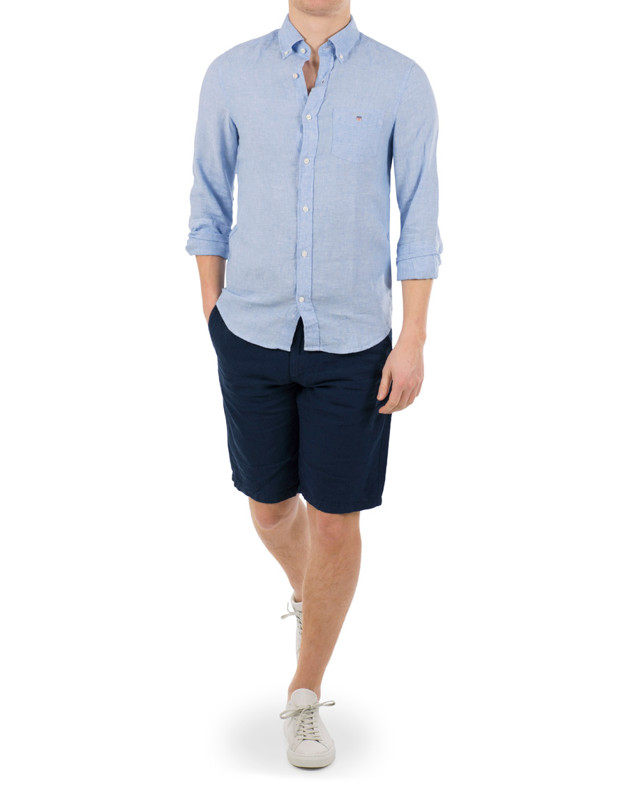 Herre | Shorts | GANT | Relax Linen Shorts Classic Blue