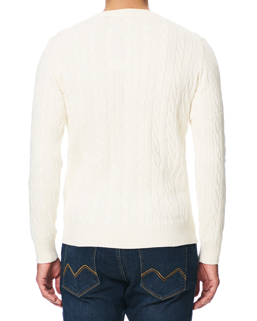 Herre | Trøjer | GANT | Cotton Cable Crew Neck Pullover Creem