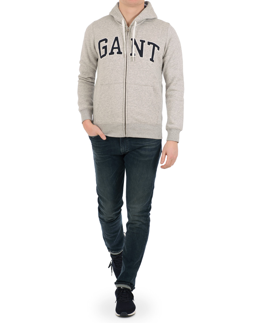 Herre | Trøjer | Gant | Outline Full Zip Hoodie Light Grey Melange