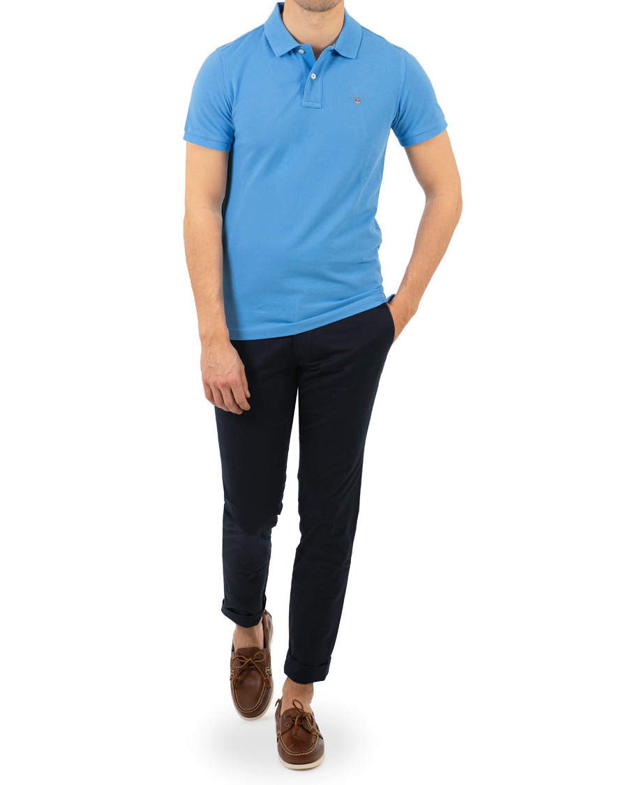 Herre | Polotrøjer | GANT | The Original Polo Pacific Blue