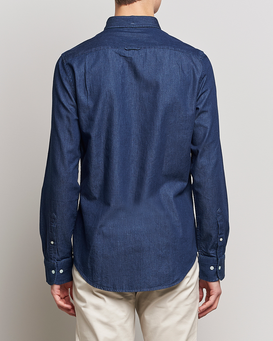 Herre | Skjorter | GANT | Slim Fit Denim Shirt Dark Indigo