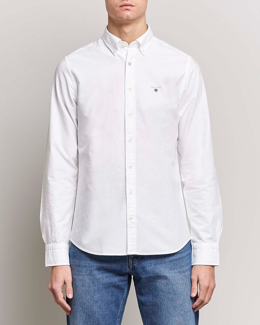 Herre | Under 1000 | GANT | Slim Fit Oxford Shirt White