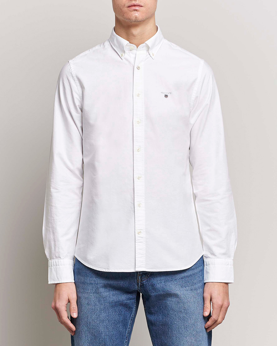 Herre | Skjorter | GANT | Slim Fit Oxford Shirt White
