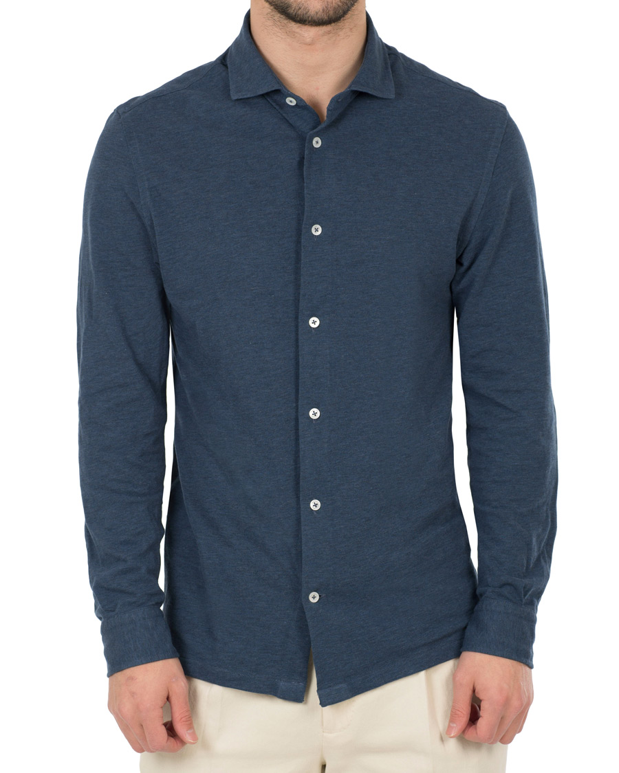 Herre | Skjorter | Barba Napoli | Jersey Shirt Blue
