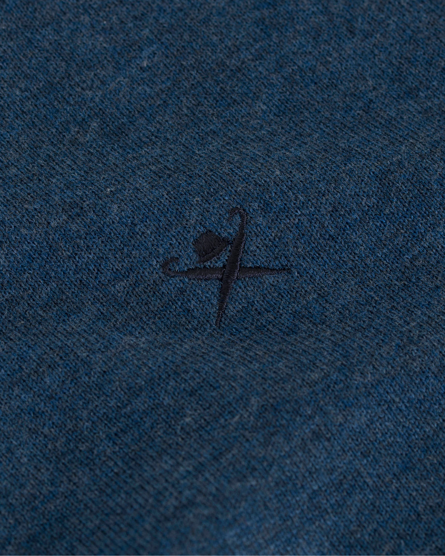 Herre | Trøjer | Hackett | Cotton/Silk Half Zip Dark Denim Blue