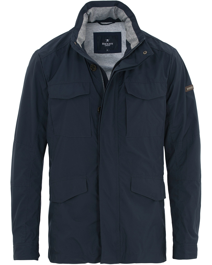 Hackett Jersey Lined Field Jacket Navy -