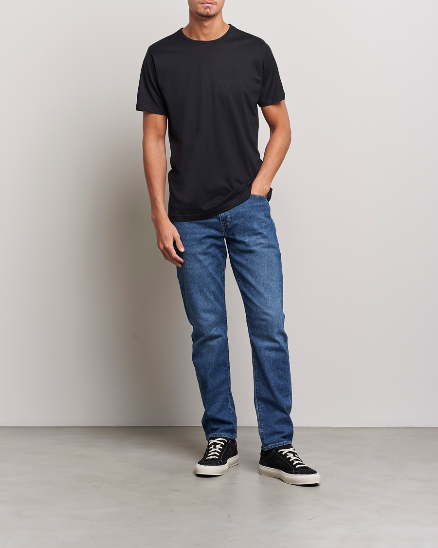 Herre | T-Shirts | Sunspel | Superfine Cotton Crew Neck T-Shirt Black