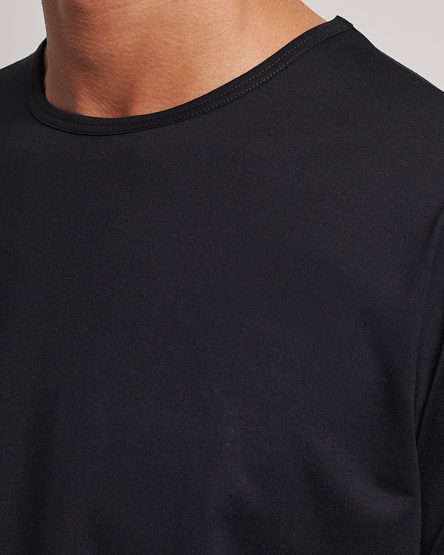 Herre | T-Shirts | Sunspel | Superfine Cotton Crew Neck T-Shirt Black