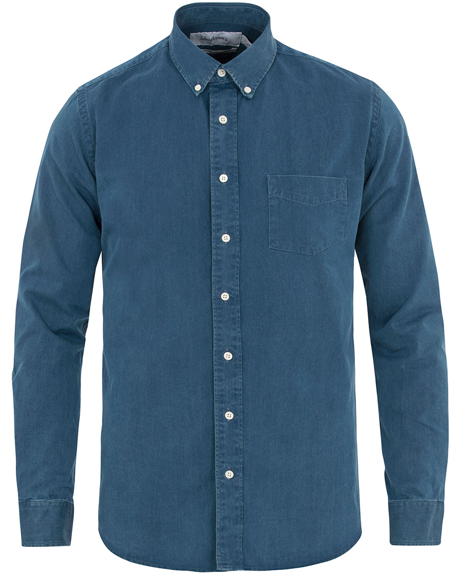 Herre | Skjorter | Schnayderman?s | Schnayderman's Leisure Indigo Jeans Shirt Mid blue
