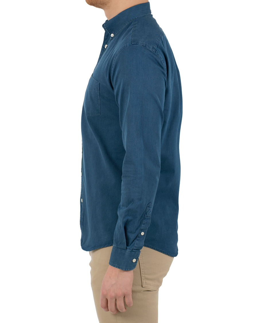 Herre | Skjorter | Schnayderman?s | Schnayderman's Leisure Indigo Jeans Shirt Mid blue