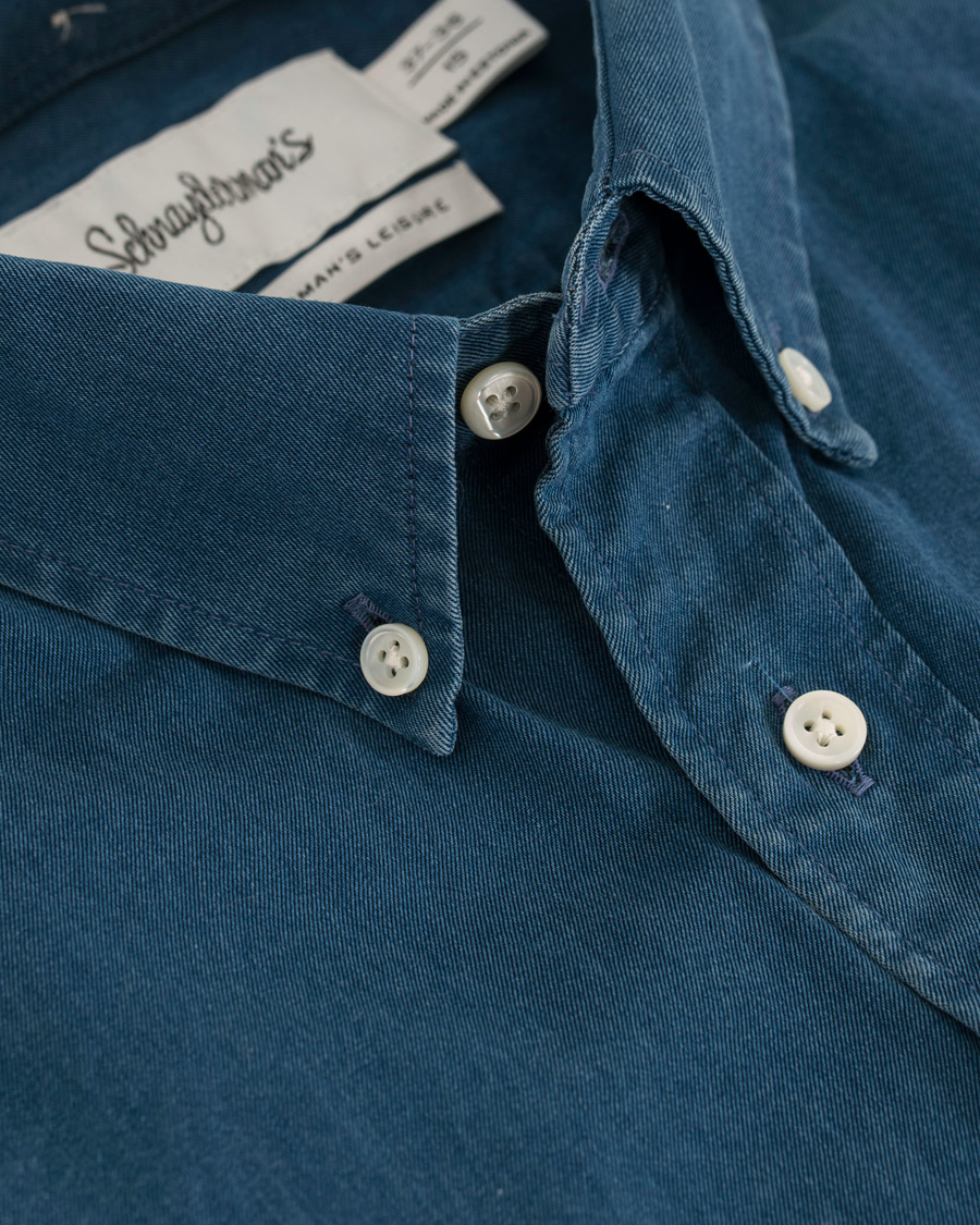 Herre | Skjorter | Schnayderman?s | Schnayderman's Leisure Indigo Jeans Shirt Mid blue