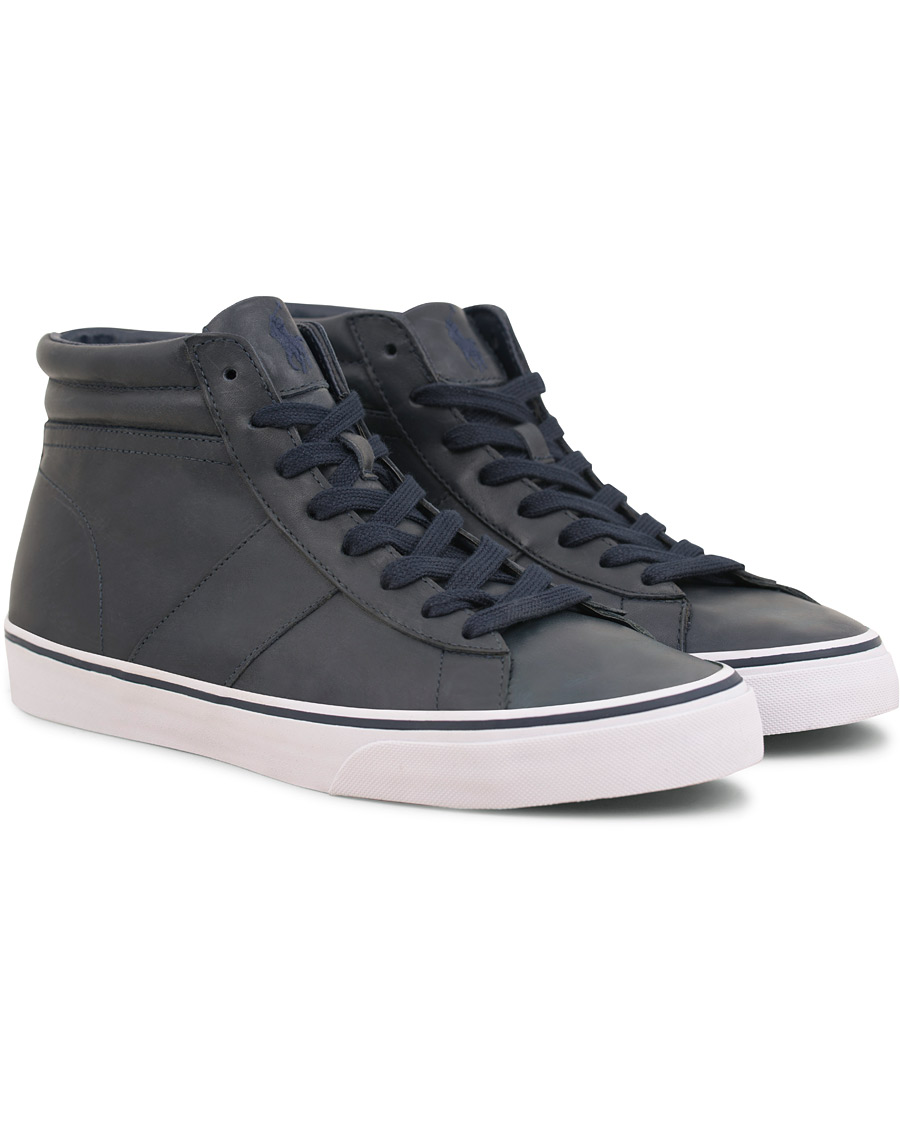 Herre | Polo Ralph Lauren Shaw Mid High Leather Sneaker Blue | Polo Ralph Lauren | Shaw Mid High Leather Sneaker Blue