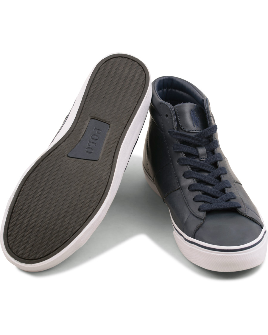 Herre | Polo Ralph Lauren Shaw Mid High Leather Sneaker Blue | Polo Ralph Lauren | Shaw Mid High Leather Sneaker Blue