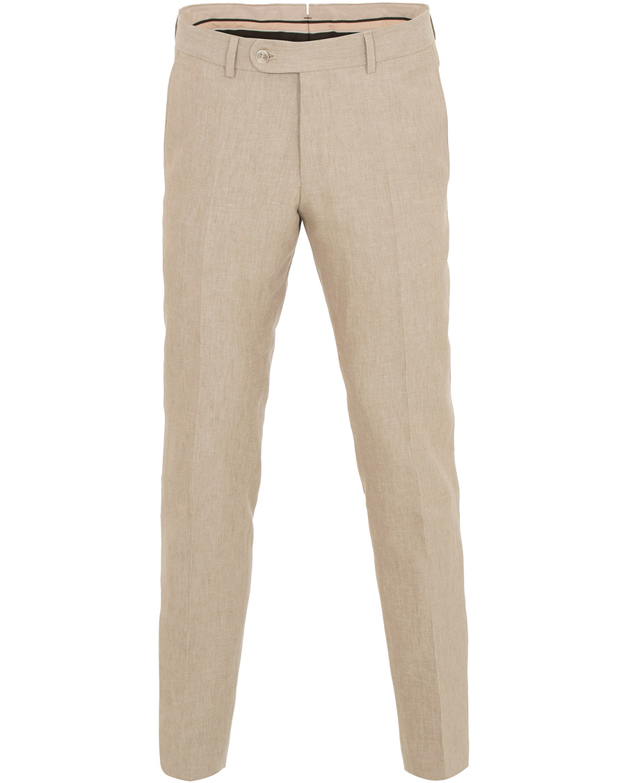 Herre | Bukser | Morris Heritage | Fred Oxford Linen/Cotton Trousers Beige