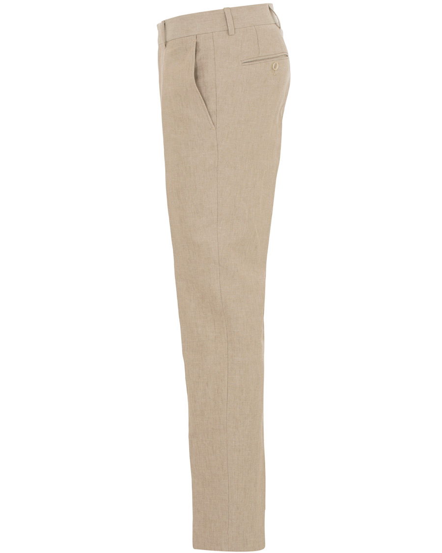 Herre | Bukser | Morris Heritage | Fred Oxford Linen/Cotton Trousers Beige