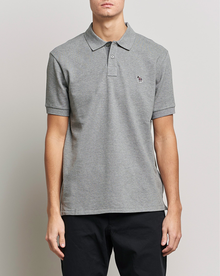 Herre | Polotrøjer | PS Paul Smith | Regular Fit Zebra Polo Grey Melange