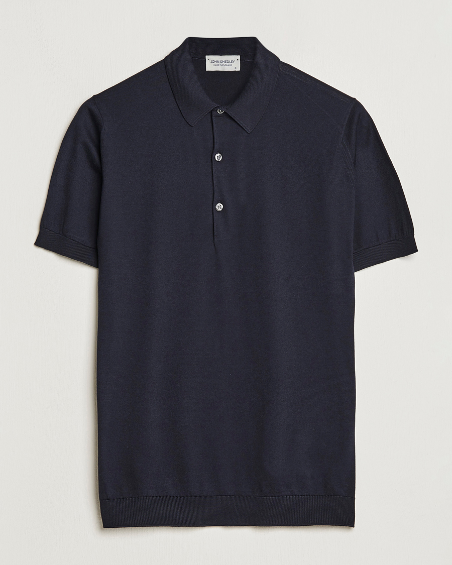 Herre | Polotrøjer | John Smedley | Adrian Slim Fit Sea Island Polo Navy