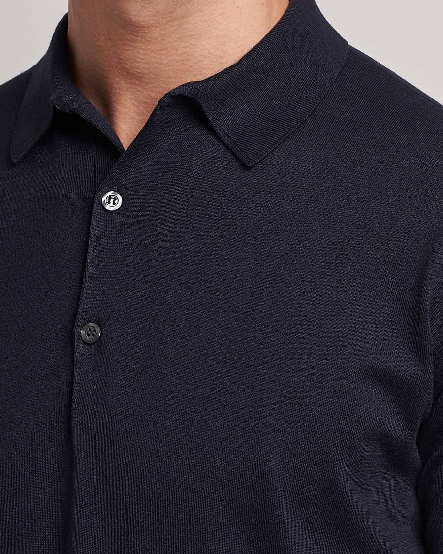 Herre | Polotrøjer | John Smedley | Adrian Slim Fit Sea Island Polo Navy