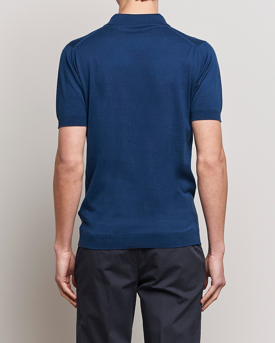 Herre | Polotrøjer | John Smedley | Adrian Slim Fit Sea Island Polo Indigo