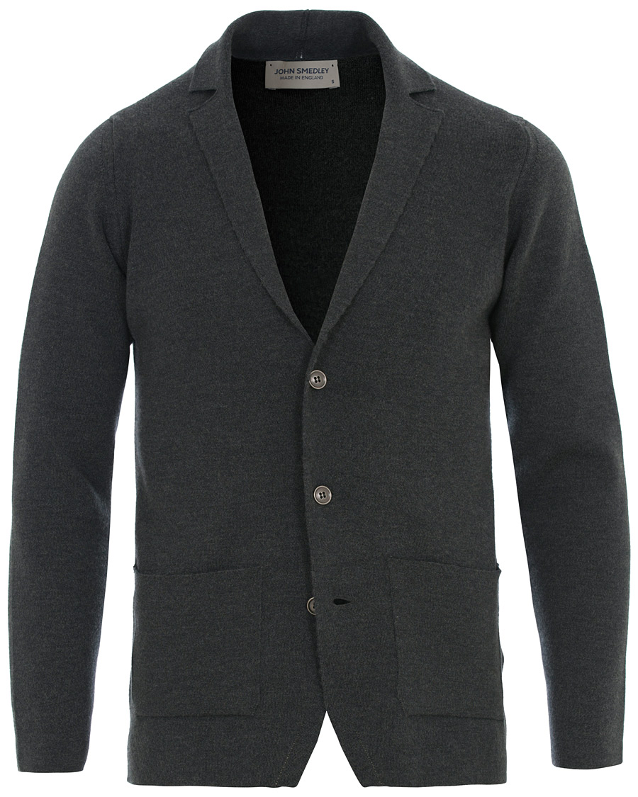 Herre | Trøjer | John Smedley | Oxland Extra Fine Merino Blazer Charcoal