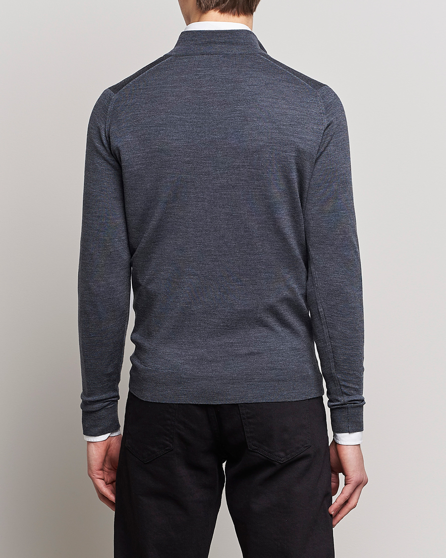 Herre | Trøjer | John Smedley | Barrow Extra Fine Merino Half Zip Charcoal