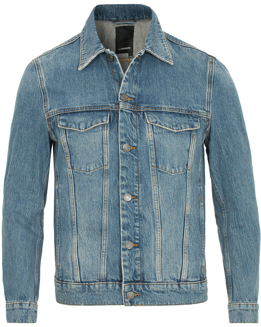 ~ side rendering betalingsmiddel J.Lindeberg Max True Classic Jeans Jacket Light Blue - CareOfCarl.dk