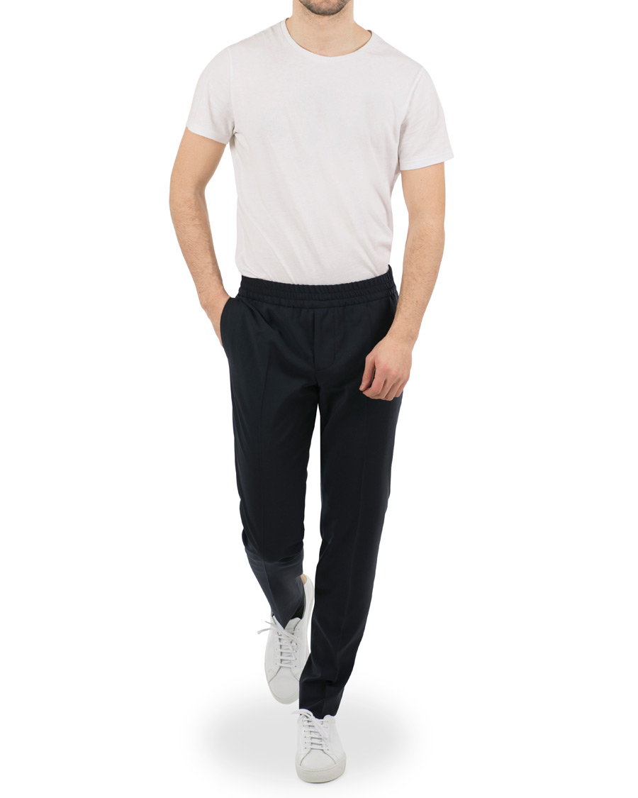 Herre | Bukser | J.Lindeberg | Sasha Comfort Wool Draw String Trousers Navy
