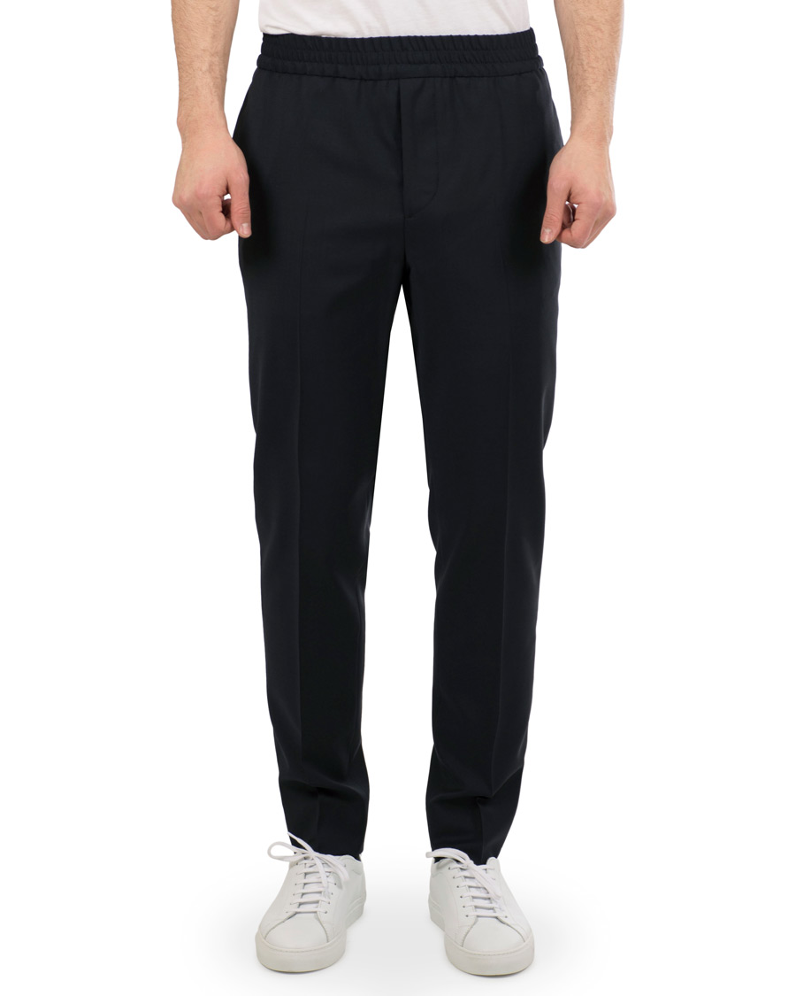 Herre | Bukser | J.Lindeberg | Sasha Comfort Wool Draw String Trousers Navy