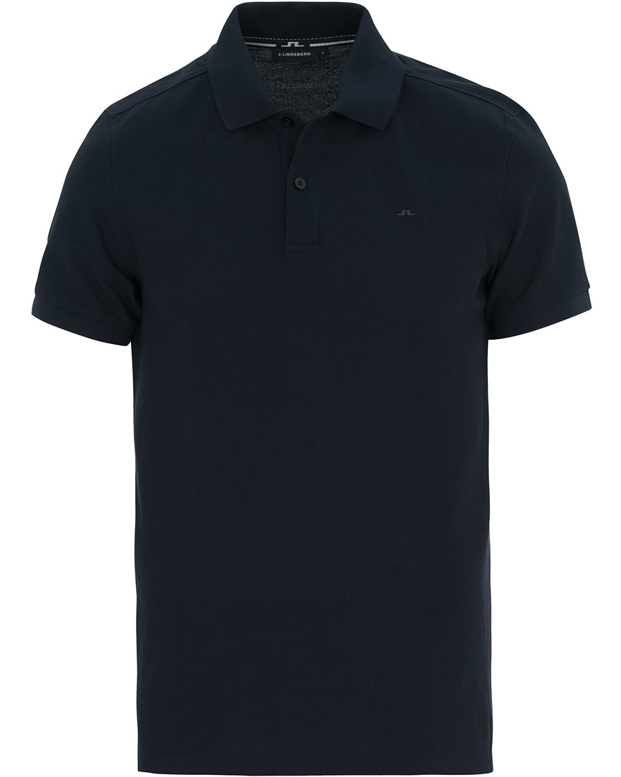 Herre | Polotrøjer | J.Lindeberg | Slim Fit Troy Clean Pique Navy