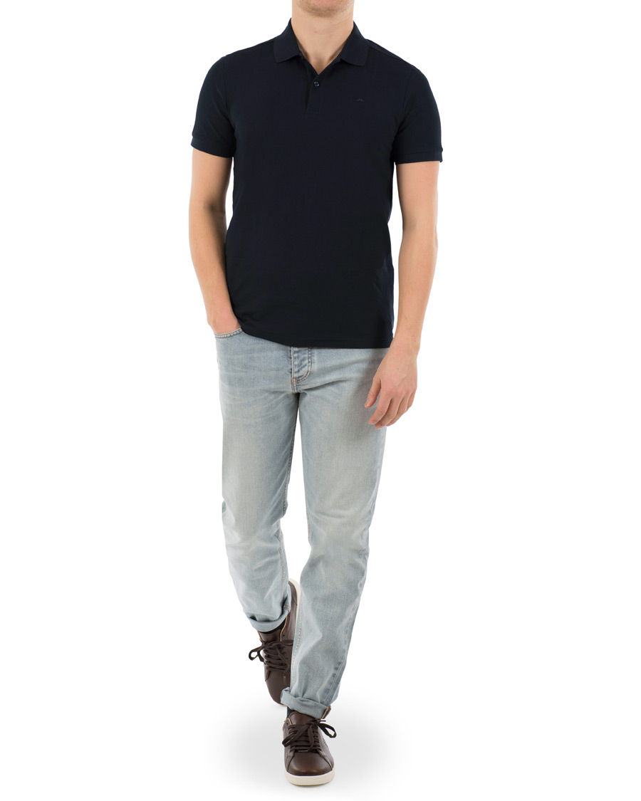 Herre | Polotrøjer | J.Lindeberg | Slim Fit Troy Clean Pique Navy