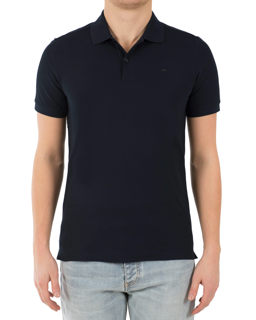 Herre | Polotrøjer | J.Lindeberg | Slim Fit Troy Clean Pique Navy