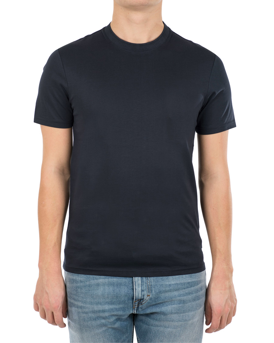 Herre | T-Shirts | J.Lindeberg | Silo Fine Cotton Crew Neck Tee Navy