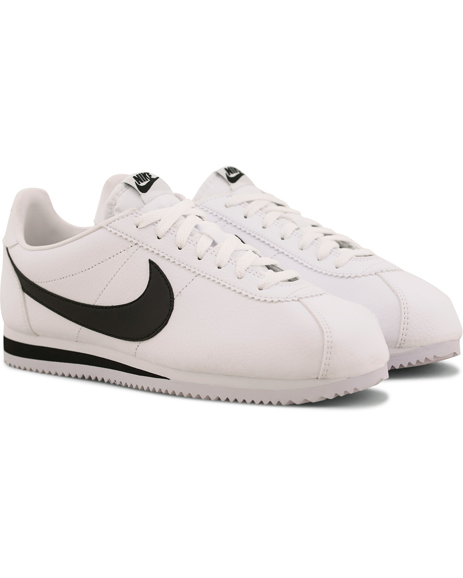 Herre | Nike Cortez Leather Sneaker White/Black | Nike | Cortez Leather Sneaker White/Black