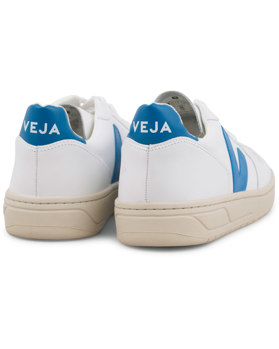 Herre | Veja V-10 Leather Sneaker Extra White/Swedish Blue | Veja | V-10 Leather Sneaker Extra White/Swedish Blue