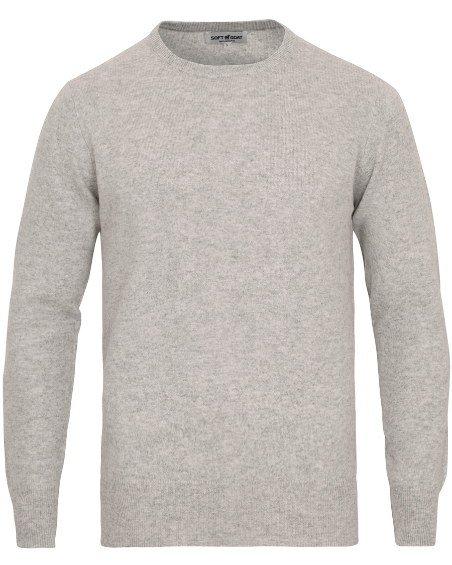 Herre | Trøjer | Soft Goat | Cashmere O-neck Light Grey